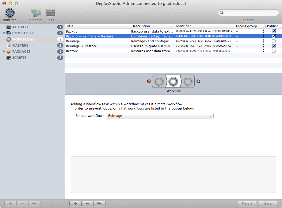 Backup-Reimage-DeployStudio restore workflow 2