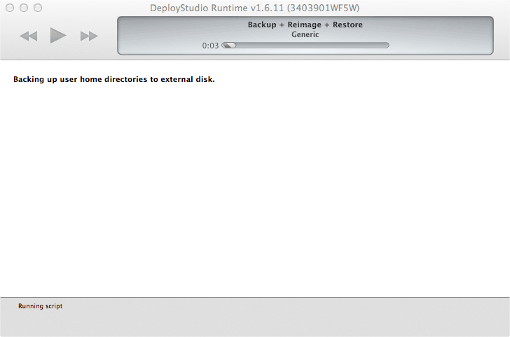 DeployStudio backing up task