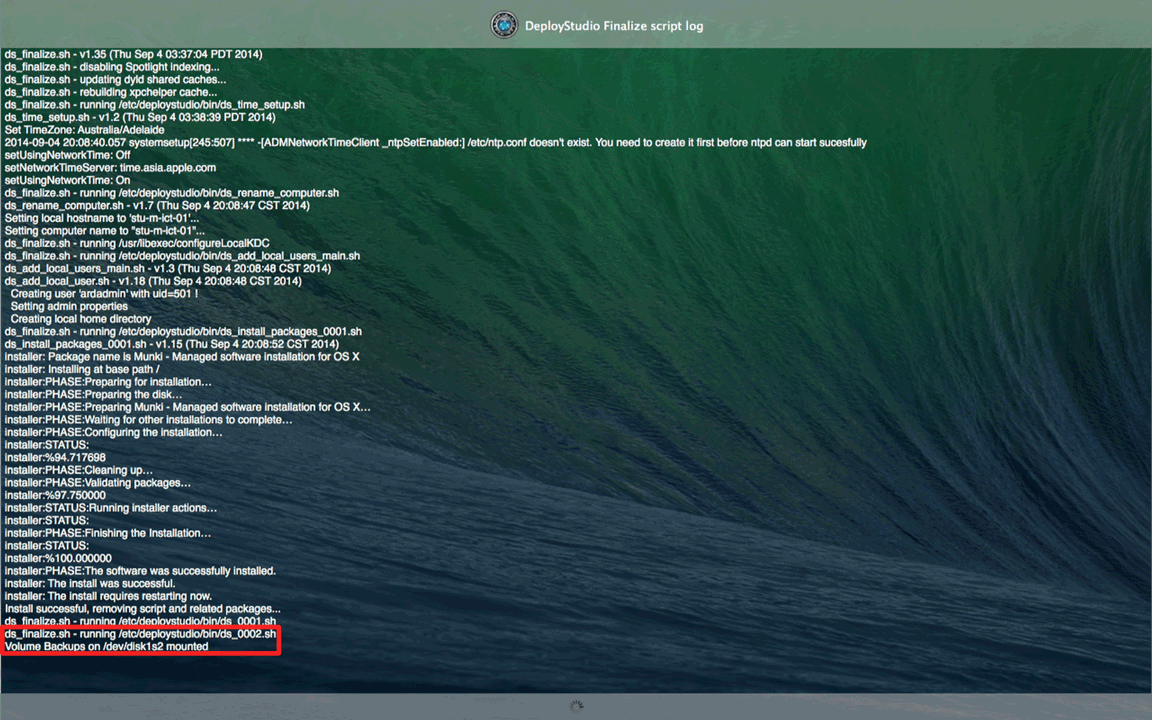 DeployStudio restore 1
