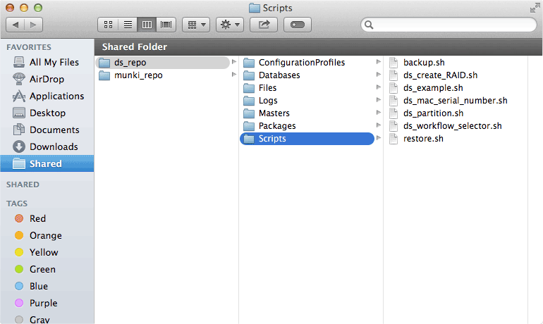 DeployStudio Scripts directory