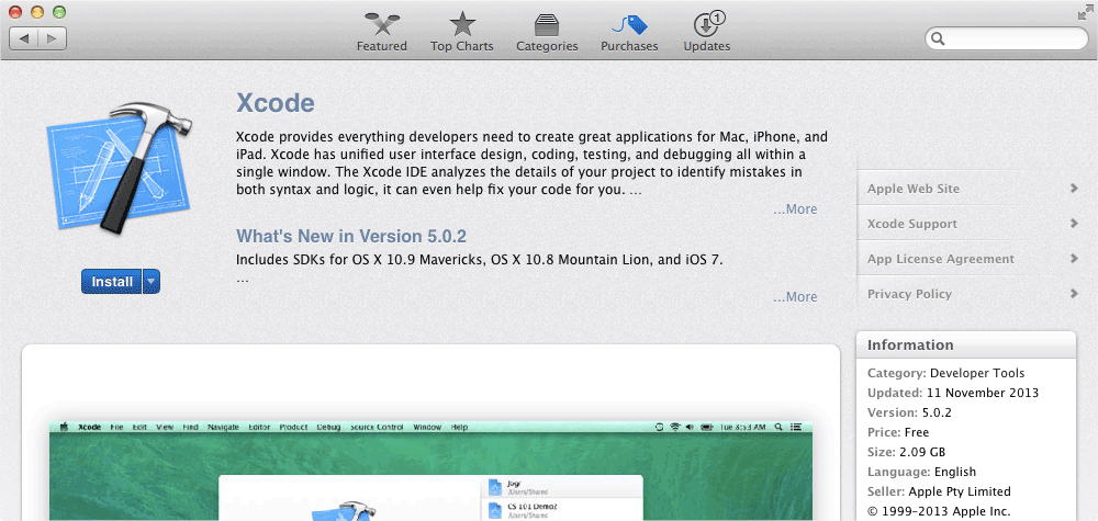 Mac App Store interface