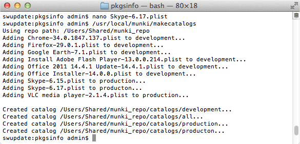 makecatalogs command
