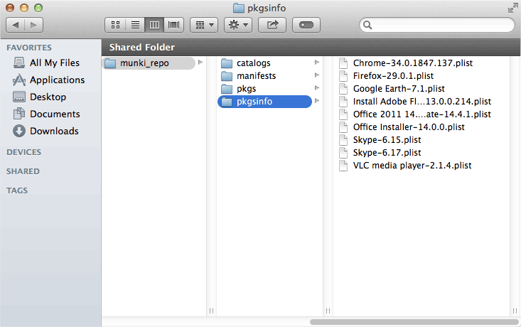 pkgsinfo directory
