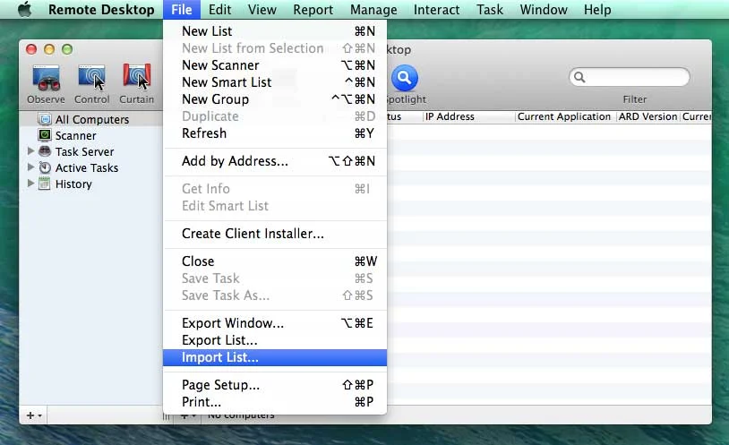 Select import