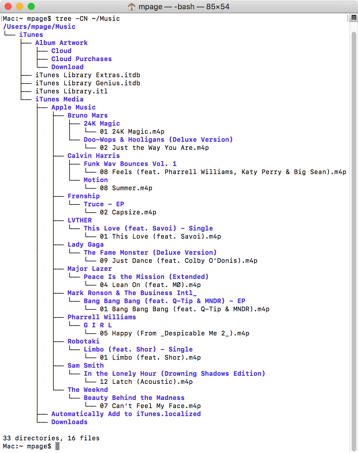 Tree example usage